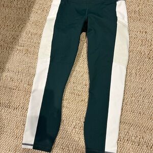 Fabletics Dark Green and White Leggings